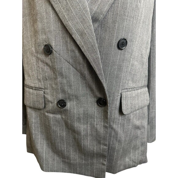 NWT A New Day Women's M Double Breasted Blazer Grey Stripe NEW $40 - Picture 7 of 10